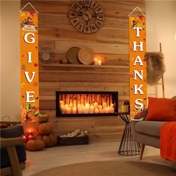 Thanksgiving Welcome Banner: Autumn Fall Decor for Porch & Indoor/Outdoor Wall - Picture 7 of 8
